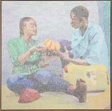 Sama reeni xol - Give and take by Alioune Diagne contemporary artwork painting
