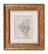 Femme nue assise by Edgar Degas contemporary artwork drawing