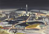 Namhansanseoung Nightscape by Hoin Lee contemporary artwork painting works on paper