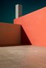 Courtyard with Orange Wall by James Casebere contemporary artwork Photography