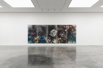 Contemporary art exhibition Cai Guo-Qiang Gunpowder and Abstraction 2015-2025 at White Cube Bermondsey London United Kingdom