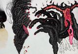 Blooded flowerscape by Pakkiyarajah Pushpakanthan contemporary artwork works on paper