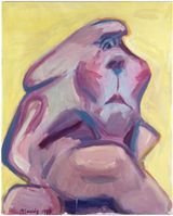 Selbstportrait als Einaugige Self Portrait as One Eyed by Maria Lassnig contemporary artwork painting works on paper
