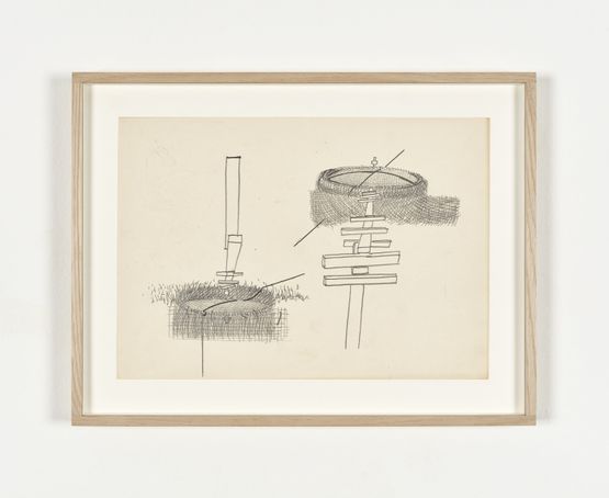 The Solemn Process Preparatory drawing for wire mesh on skeleton by Ana Lupas contemporary artwork Works on Paper