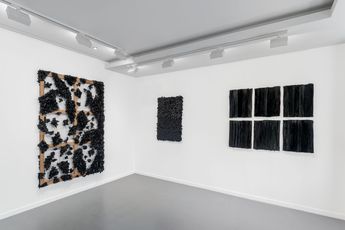 Contemporary art exhibition Joel Andrianomearisoa Litanie des Horizons obscurs at Almine Rech Paris Rue de Turenne France