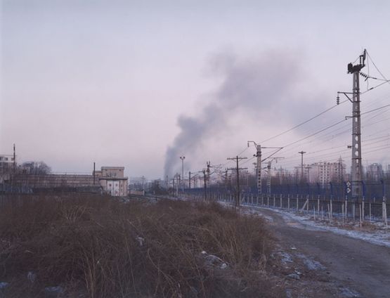 Railway TrackOverlooking the location of where the Japanese Army fabricated a bombing to create a reason to invade Manchuria Shenyang China by Tomoko Yoneda contemporary artwork Photography