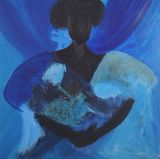 And she carried the glory of distant realms by Ruth Ige contemporary artwork mixed media painting