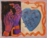 Tools Are Validated Hard Heart Brush and Hands by Kaito Itsuki contemporary artwork painting