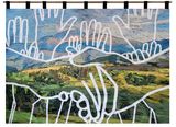 Boundless plains to share by Abdul Abdullah contemporary artwork mixed media textile