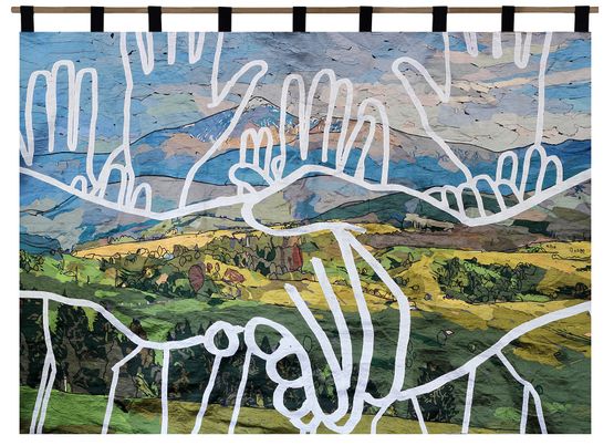 Boundless plains to share by Abdul Abdullah contemporary artwork Mixed Media