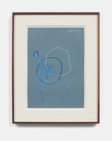 Untitled Blue Planet Blue Figure by Elizabeth Ibarra contemporary artwork drawing works on paper