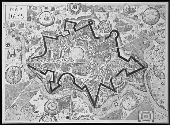 Map of Days Black by Grayson Perry contemporary artwork Print