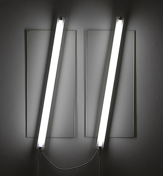 Flat light glass vertical  by Bill Culbert contemporary artwork Sculpture