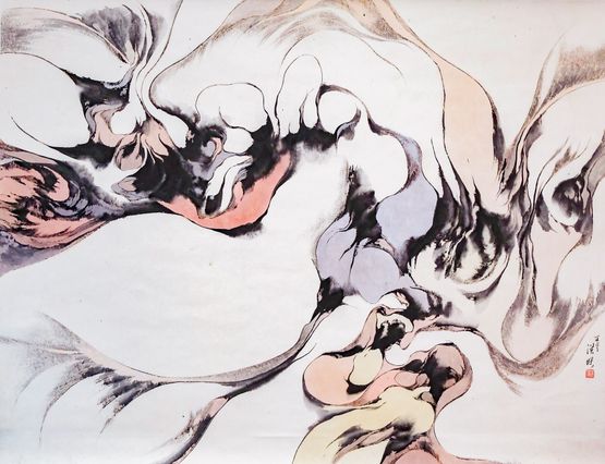 Floating Clouds by Hung Hsien contemporary artwork Drawing