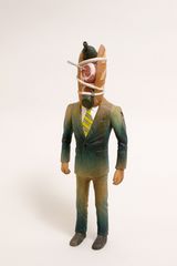 Meat Baguette Wine Man by Tomoaki Ichikawa contemporary artwork painting