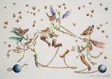 Three Graces by Raqib Shaw contemporary artwork painting drawing