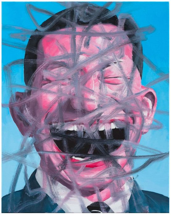 The Crowd by Yue Minjun contemporary artwork Painting