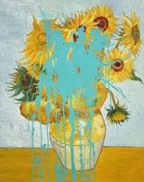 Twelve Sunflowers 1889 by Claire Fontaine contemporary artwork painting