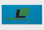 Neoconcrete canoeists 1 Blue and green sailing Ivan Serpa by Jonathas De Andrade contemporary artwork Print