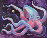 Large Blue Octopus by Charles Hascoet contemporary artwork painting