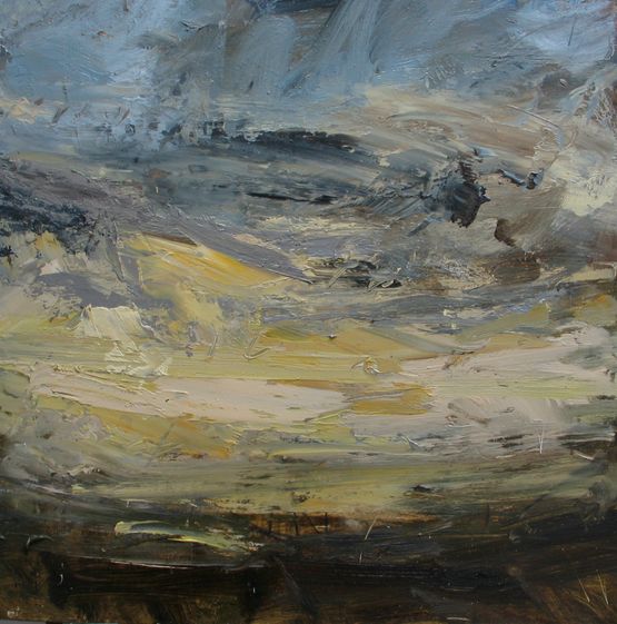 Sharp Yellow Over the Weald by Louise Balaam contemporary artwork Painting