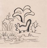 Boi na paisagem by Tarsila Do Amaral contemporary artwork works on paper drawing