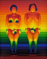Rainbow Man and Woman by Ay-O contemporary artwork painting