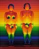 Rainbow Man and Woman by Ay-O contemporary artwork Painting