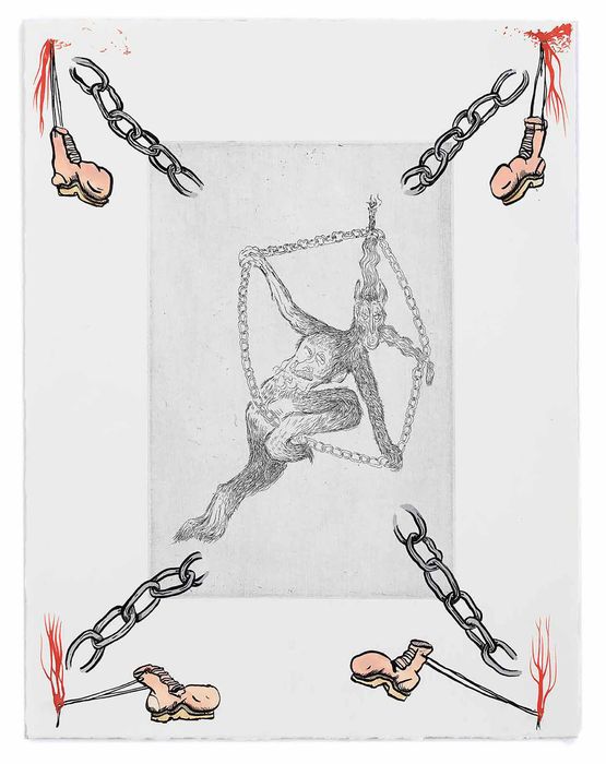 Happy Punjabi Gothic 3 by Hardeep Pandhal contemporary artwork Painting