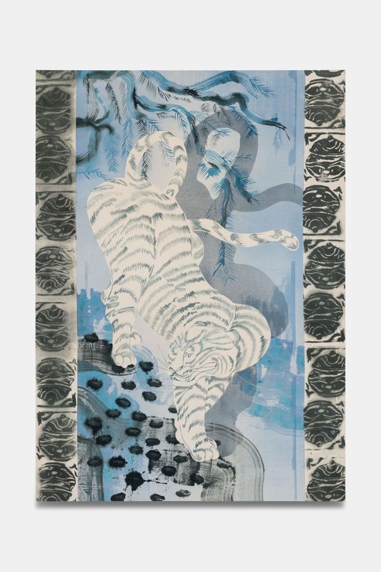 Im Tiger Curious Blue by Matthew Lutz-Kinoy contemporary artwork Painting