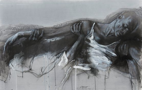Etude pour Genet by Ernest Pignon-Ernest contemporary artwork Works on Paper