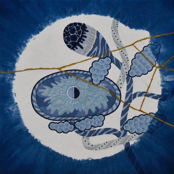 Enso-flowers peony -Japan Blue-1 by Kohei Kyomori contemporary artwork Print