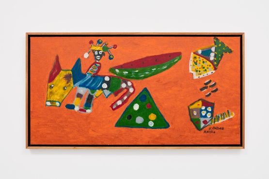 O cavalo de pau a melancia a pipa jogo de bola e o peixe e o feijao The Hobby Horse the Watermelon the Kite the Ball Game and the Fish and the Beans by Anisio O. Couto contemporary artwork Painting