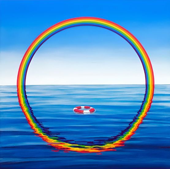 Roundbow by Patrick Hughes contemporary artwork Print