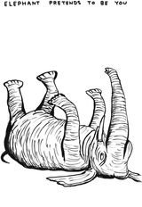 Untitled Elephant Pretends To Be You by David Shrigley contemporary artwork drawing works on paper
