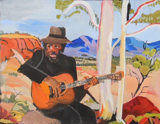 Desert Songs Frank Yamma by Vincent Namatjira contemporary artwork Painting