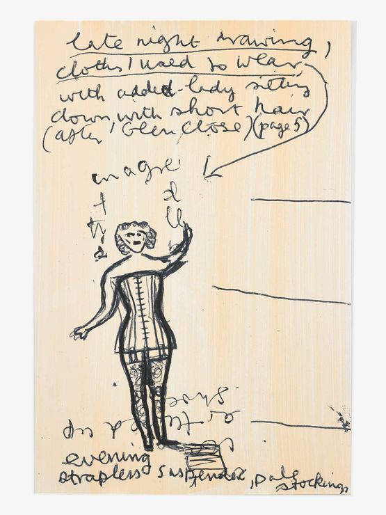 Night Drawing Clothes I Used to wearCorset by Rose Wylie contemporary artwork Painting