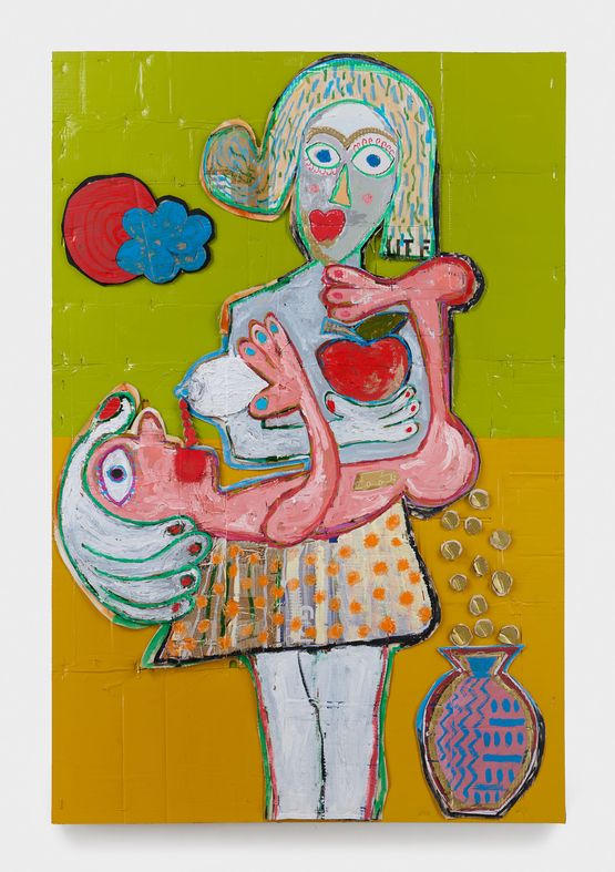 Golden Poop Baby by Hadi Falapishi contemporary artwork Painting