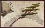 Portrait of Italy Through Its Trees Painting on Map XXII by Julian Schnabel contemporary artwork Works on Paper