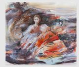 The Moon Races Along WithThem by Kylie Manning contemporary artwork painting works on paper