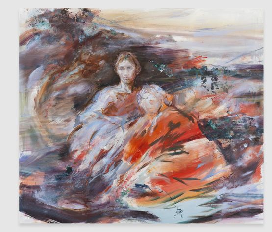 The Moon Races Along WithThem by Kylie Manning contemporary artwork Painting