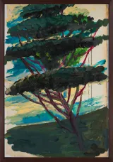 Portrait of Italy Through Its Trees Painting on Map XXIII by Julian Schnabel contemporary artwork print works on paper