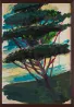 Portrait of Italy Through Its Trees Painting on Map XXIII by Julian Schnabel contemporary artwork Works on Paper