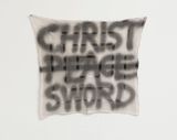 Christ Peace Sword by Tomislav Brajnovic contemporary artwork painting textile