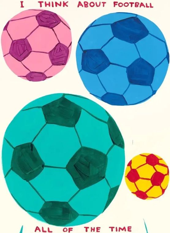 I Think About Football by David Shrigley contemporary artwork Print