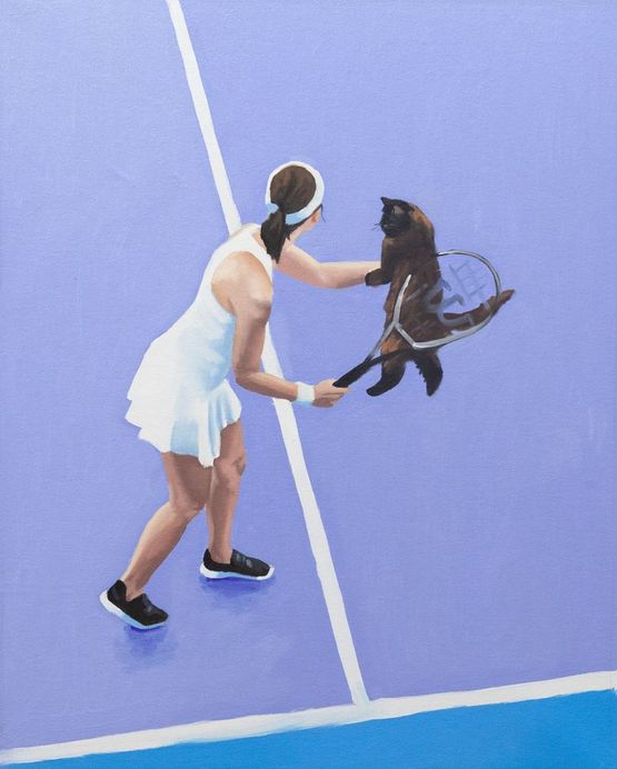 Practice Makes Purrfect 10 by Mauro C. Martinez contemporary artwork Painting