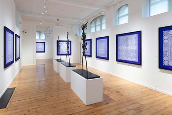 Contemporary art exhibition Rachid Koraichi Celestial Blue at October Gallery London United Kingdom