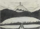 Lake and Monument by L. S. Lowry contemporary artwork drawing works on paper