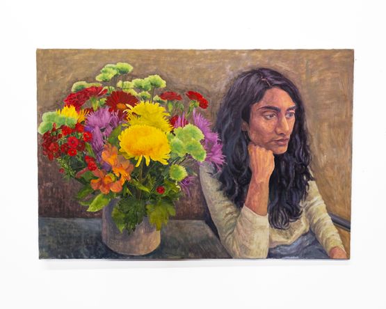 Beside the Flowers by Fiza Khatri contemporary artwork Painting