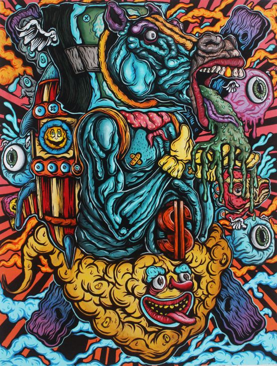 Take this Vomit Youre Gonna be Immune by Shafiq Nordin contemporary artwork Painting